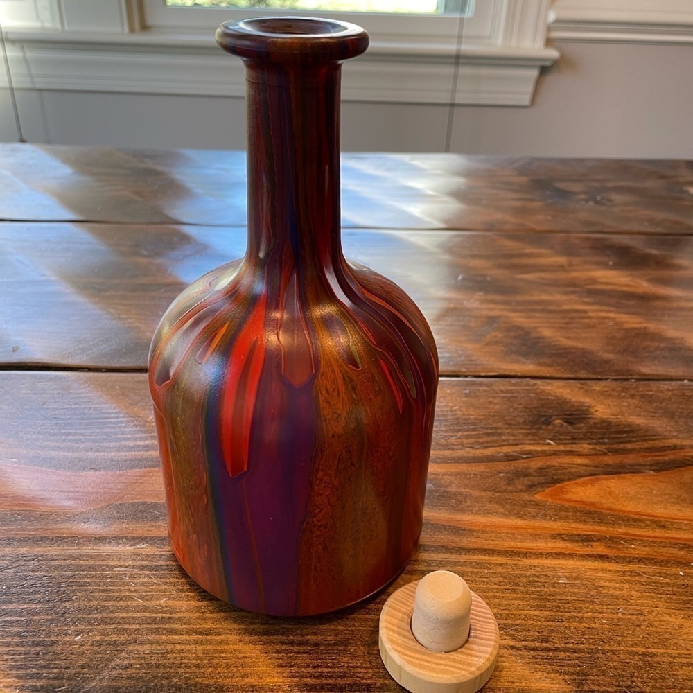 Unique hand painted bottle